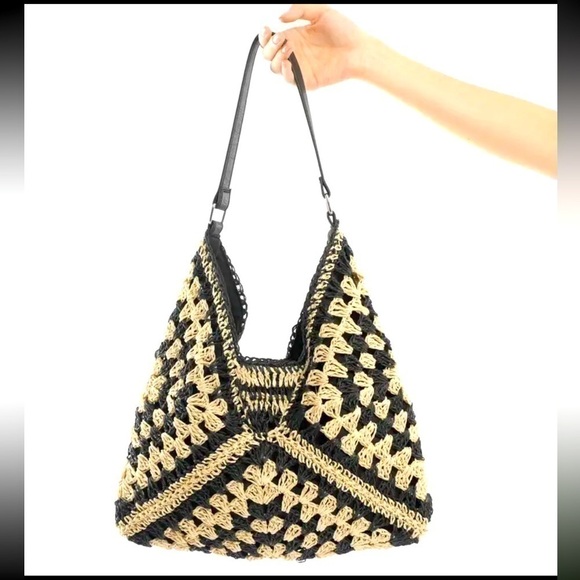 Jenny Louise Boutique Handbags - Boho Chic Vintage Straw Woven Hobo Bag